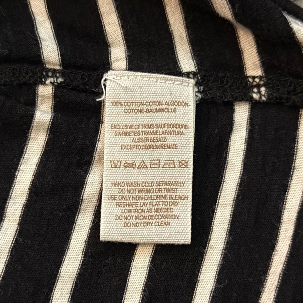 Free People Hard Candy Black + White Striped Long Sleeve w/ Crochet Cuffs - Picture 8 of 8